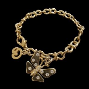 Saint John Gold Jeweled Butterfly Bracelet